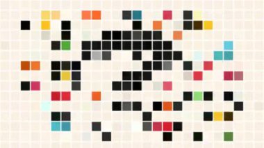 Çok Renkli Taşıma Pikselleriyle Canlı Soyut Geometrik Desen