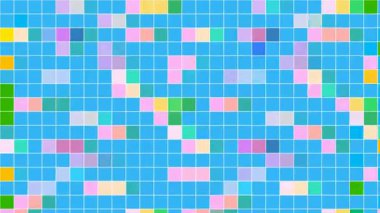 Çok Renkli Taşıma Pikselleriyle Canlı Soyut Geometrik Desen