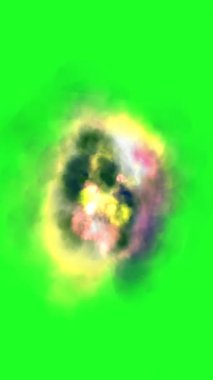 A vibrant abstract explosion with colorful energy swirling on a green screen vertical video
