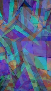 Üstüste binen Şeffaf Geometrik Şekiller ve Parlak Renkler dikey videosunun Canlı Soyut Bileşimi