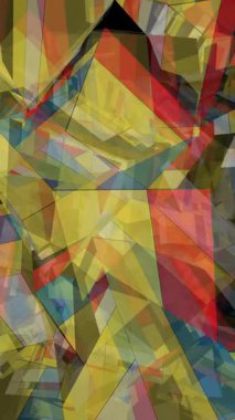 Üstüste binen Şeffaf Geometrik Şekiller ve Parlak Renkler dikey videosunun Canlı Soyut Bileşimi