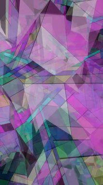 Üstüste binen Şeffaf Geometrik Şekiller ve Parlak Renkler dikey videosunun Canlı Soyut Bileşimi