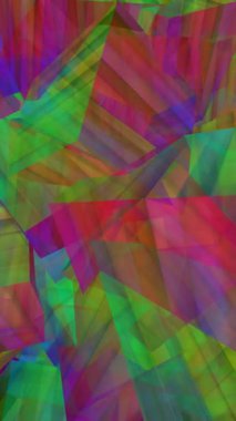 Üstüste binen Şeffaf Geometrik Şekiller ve Parlak Renkler dikey videosunun Canlı Soyut Bileşimi