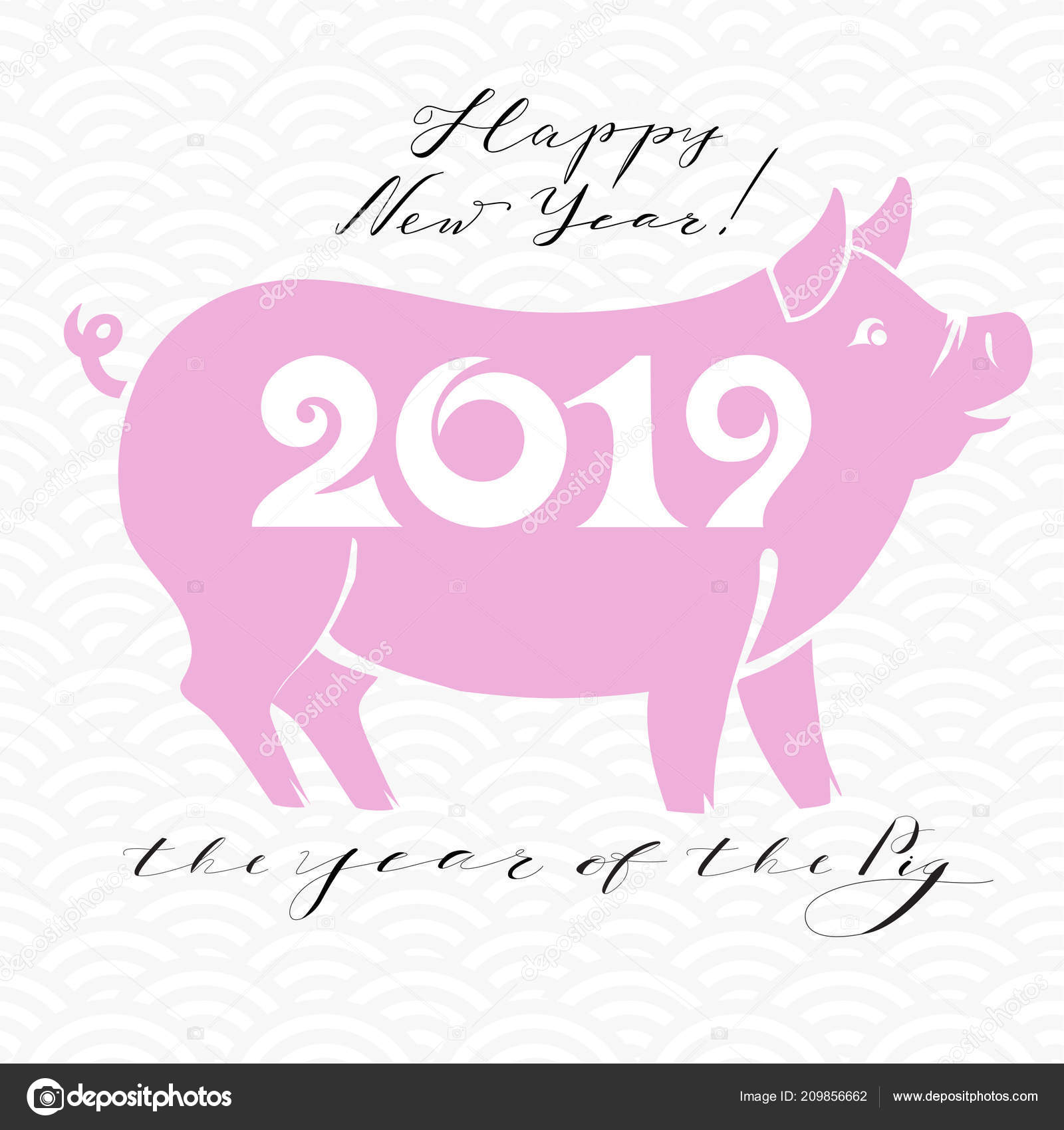 Happy New Year 19 Funny Card Design Vector Image By C Ola Ola Vector Stock