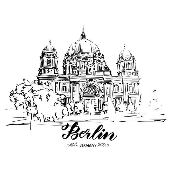 Ручной эскиз Берлинского собора — стоковый вектор