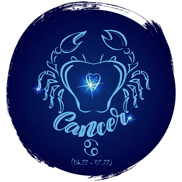 Signo zodiacal redondo Cáncer — Archivo Imágenes Vectoriales