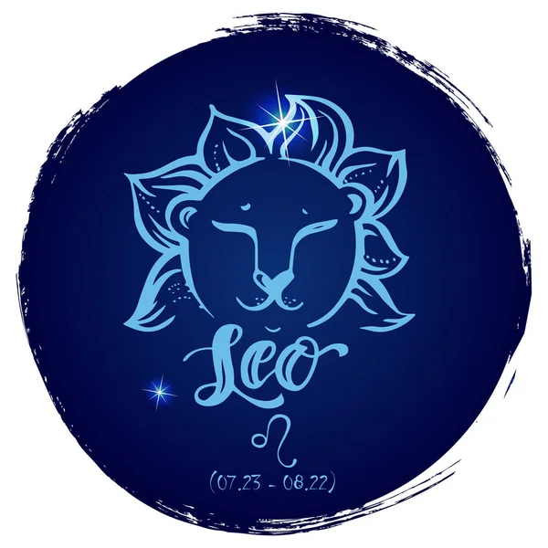 Signo redondo del zodiaco Leo — Archivo Imágenes Vectoriales