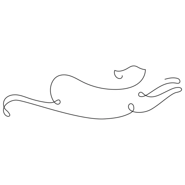 Gato silueta línea arte estilo dibujo — Vector de stock