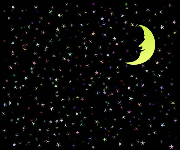 Πρόστιμο Φανταστική Φόντο Ένα Νυχτερινό Ουρανό Διανυσματικά Εικονογράφηση Αφηρημένη Πολύχρωμος — Διανυσματικό Αρχείο