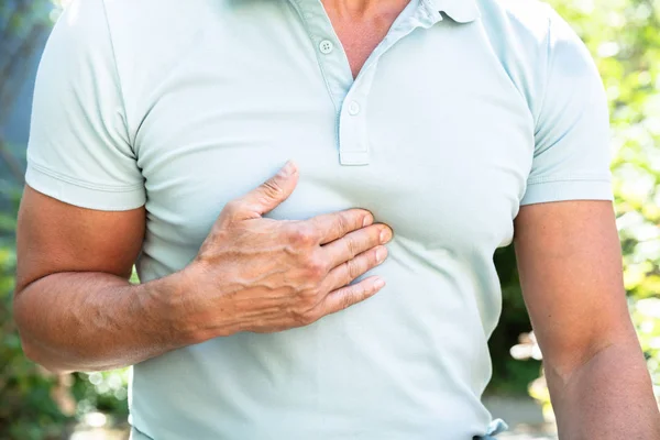 Midsection View Man Having Acid Reflux Pain — Stock Photo, Image