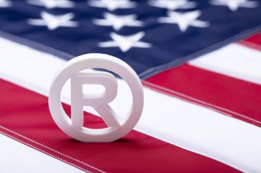Beyaz Amerikan bayrağı marka işareti kayıtlı