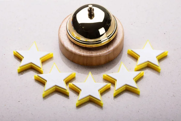 Emelt Szintű Kilátás Szolgáltatás Bell Csillag Értékelés Ikon Recepciónál — Stock Fotó