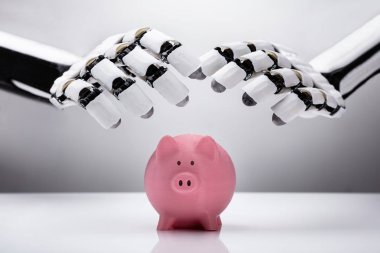 Robot el pembe servet üzerinde yansıtıcı Resepsiyon koruma
