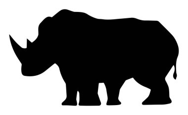 Beyaz arka plan üzerinde izole bir gergedan yan görünüm