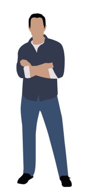 Çapraz kolları olan şık bir adam çizimi