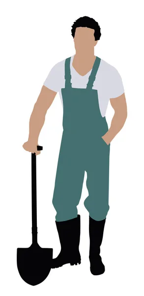 Retrato Jardineiro Masculino Com Equipamento Jardinagem —  Vetores de Stock