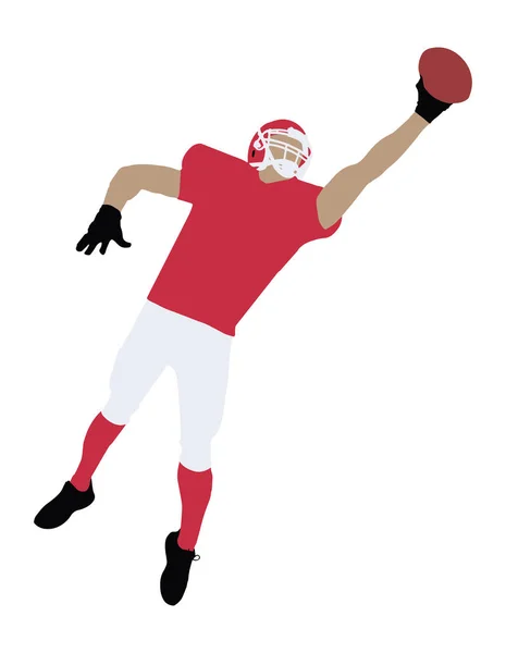 白い背景の上のボールをキャッチ ラグビー選手のイラスト — ストックベクタ