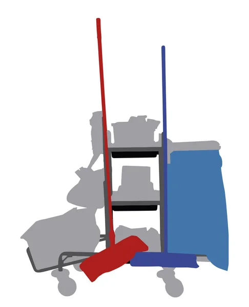Abbildung Verschiedener Reinigungsgeräte Auf Weißem Hintergrund — Stockvektor