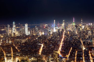 Gece şehir merkezinde, Merkez New York şehir manzarası