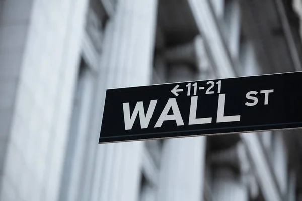 Panneau Directionnel Wall Street New York — Photo