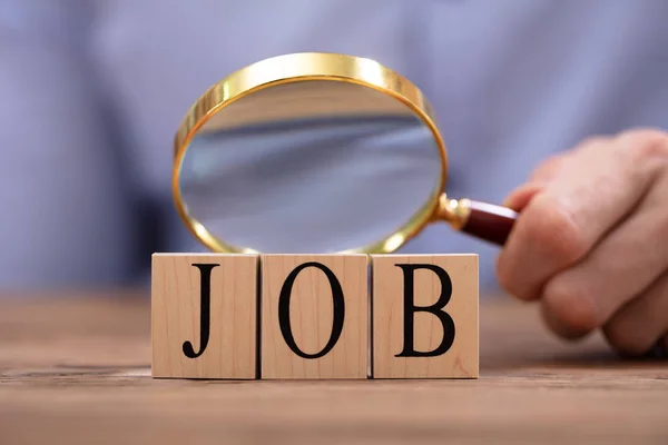 Primo Piano Della Mano Una Persona Che Guarda Blocchi Lavoro — Foto Stock