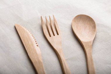 Tahta Kaşık, Çatal Ve Bıçak Bir Havai Görünüm