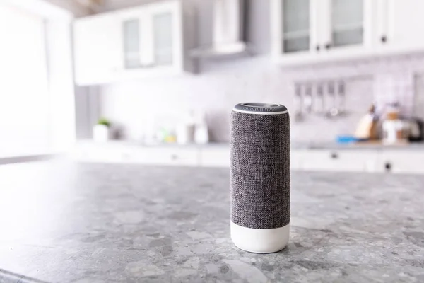 Close-up Of A Wireless Speaker On Kitchen Counter