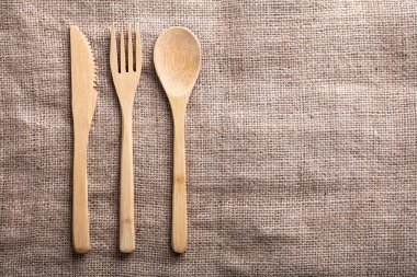 Tahta Kaşık, Çatal Ve Bıçak Bir Havai Görünüm