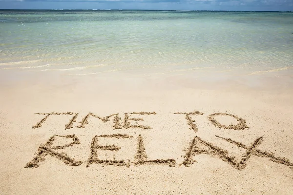 Time Relax Text Written Sand Coast Beach — Stock Photo, Image