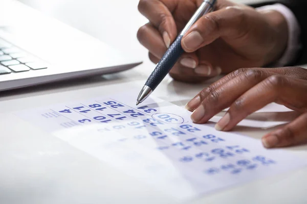 Zakenman Planning Agenda Planning Met Behulp Van Kalender Buurt Van — Stockfoto