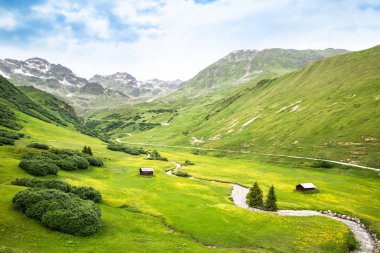 Yaz aylarında Avusturya Alpleri'nde Sıra dağlar