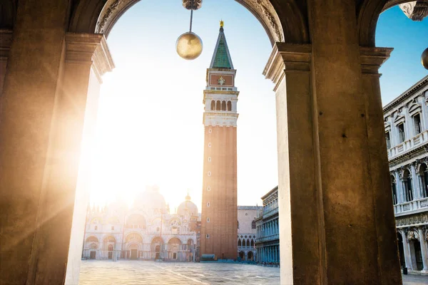 View Saint Mark Basilica Bell Tower Saint Mark Square — Stock Photo, Image