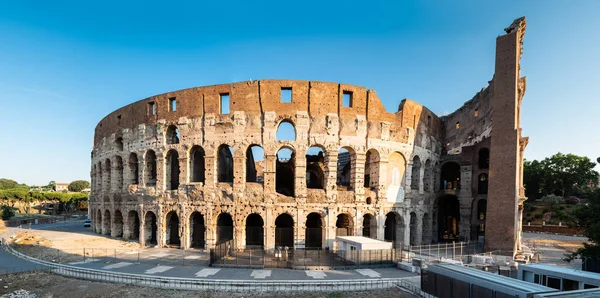 Panorama Över Colosseum Exteriör Vid Sunrise Rom Italien — Stockfoto