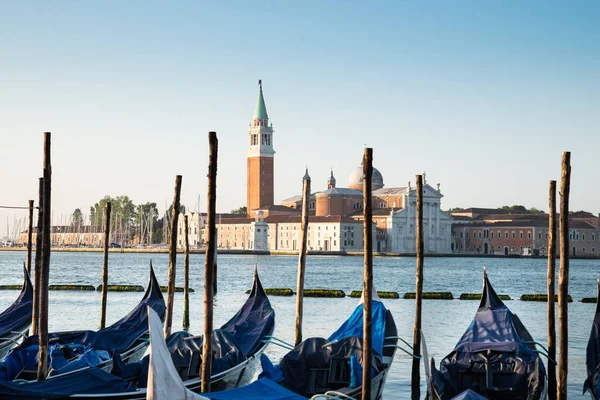 View Venice Lagoon Gondolas San Giorgio Maggiore Background — Stock Photo, Image