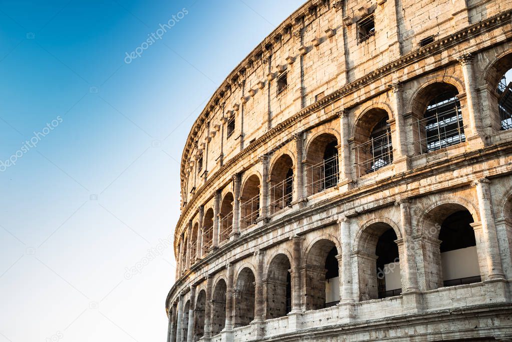 Colosseum Exterior On A Sunny Summer Day In Rome, Italy