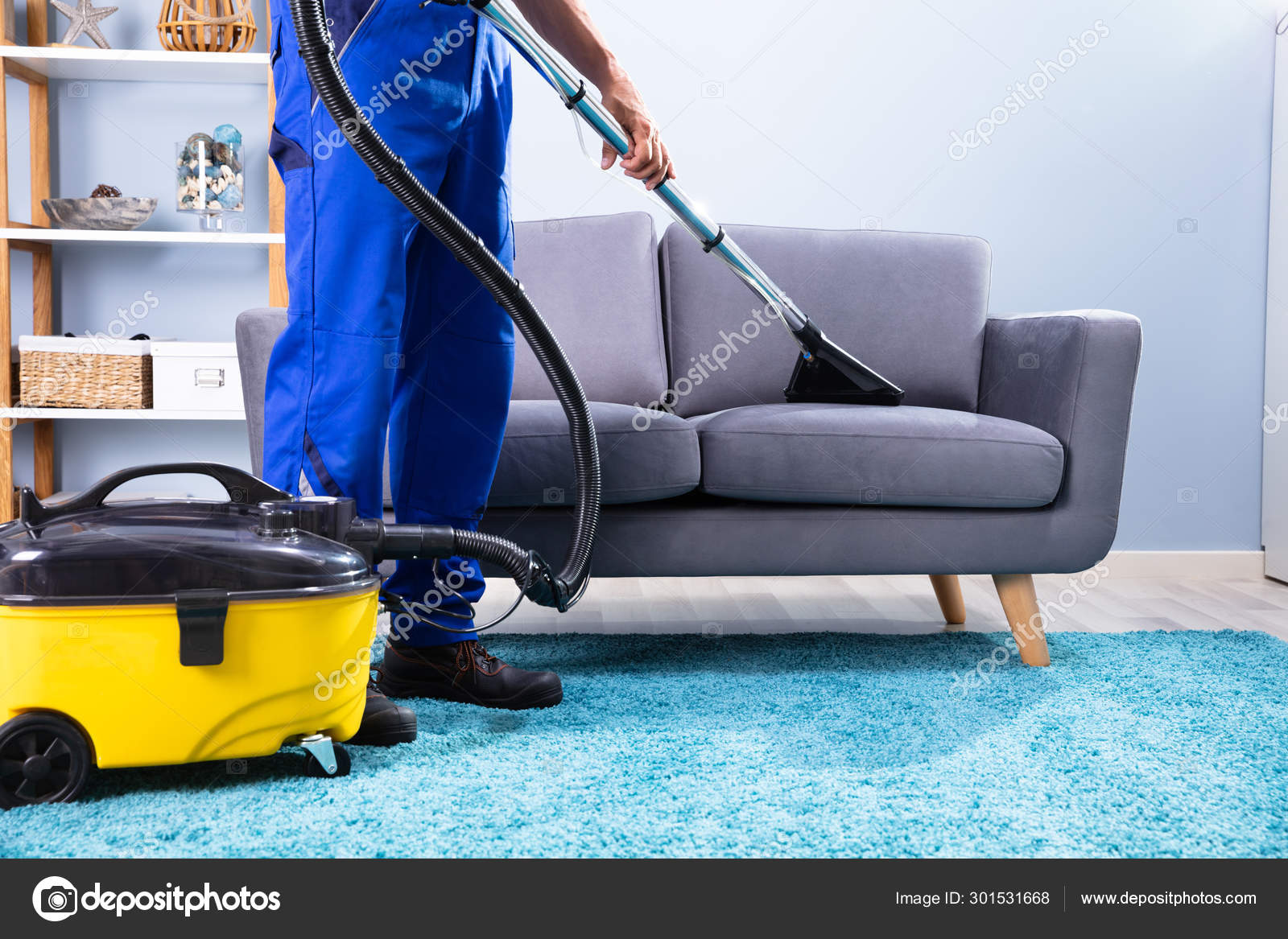 Photo Person Cleaning Sofa Vacuum Cleaner Stock Photo by ©AndreyPopov