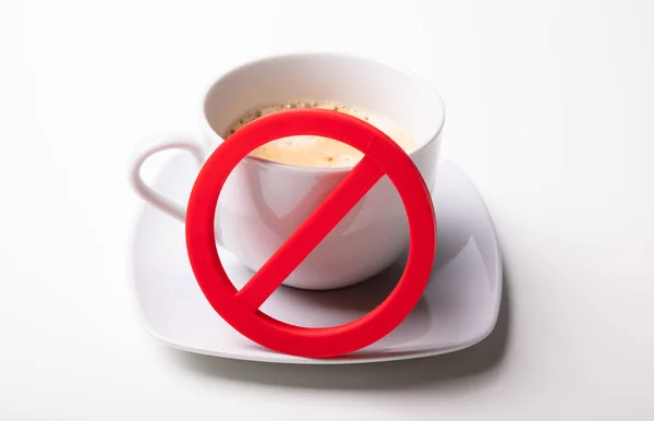 Une Vue Aérienne Rouge Aucun Signe Sur Tasse Café Sur — Photo