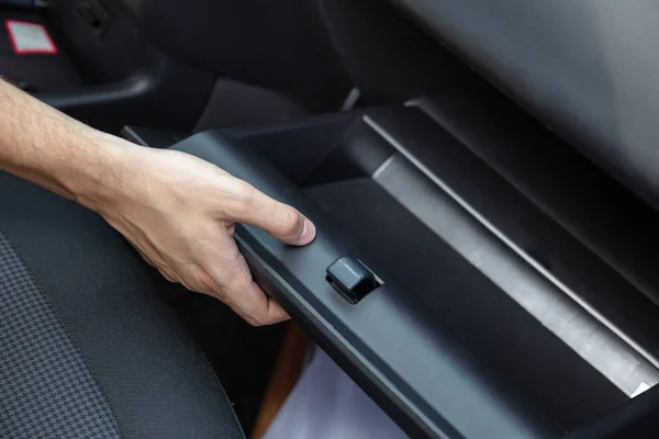 Driver Opening Empty Glovebox Compartment Car — Stock Photo, Image