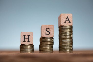 Hsa Sağlık Tasarruf Hesabı Para Biriktirmedeki Tahta Bloklar