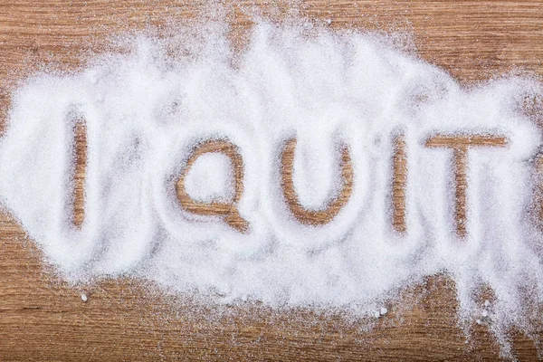 Quit Written Sugar Tabletop — Stock Photo, Image