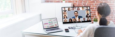 Çevrimiçi Video Konferansı. Uzak Webinar Buluşması