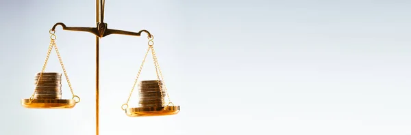 Money Justice Scales Weighing. Payment Balance And Tax