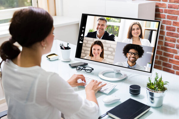 Online Video Conference Call. Remote Webinar Meeting