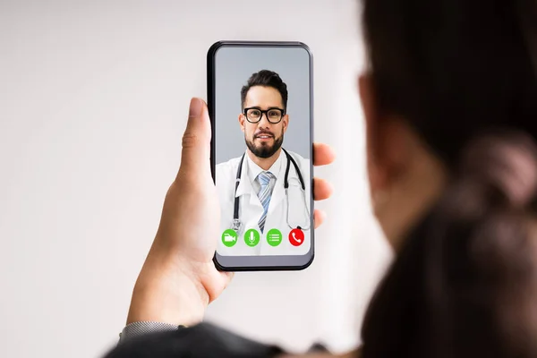 Online Medical Video Conference Doctor Using Technology — Stock Photo, Image