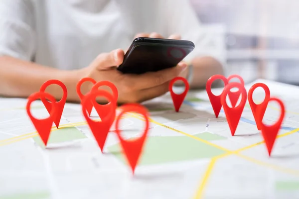 Local Map Pin Marker Search City — Stock Photo, Image
