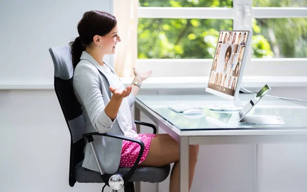 Work Home Video Conferencing Business Call — Stock Photo, Image