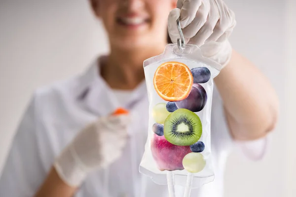 Tropfen Vitamin Infusionstherapie Kochsalzlösung Beutel — Stockfoto