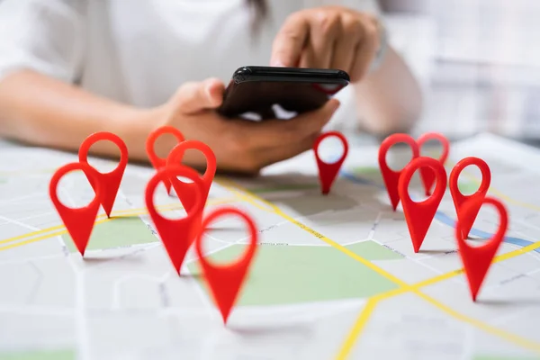 Local Map Pin Marker Search City — Stock Photo, Image