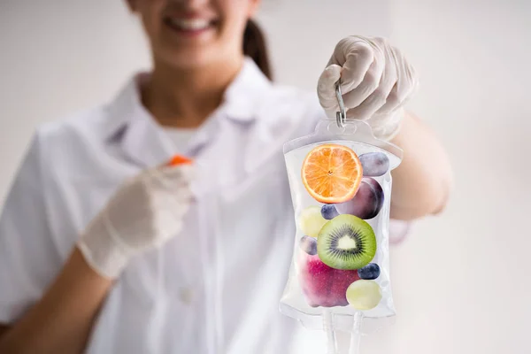 Drip Vitamin Infusion Therapy Saline Bag — Stock Photo, Image