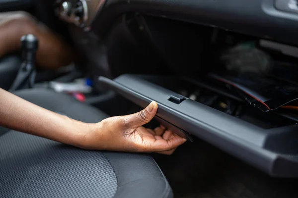 Car Vehicle Registration Papers Glove Compartment — Stock Photo, Image
